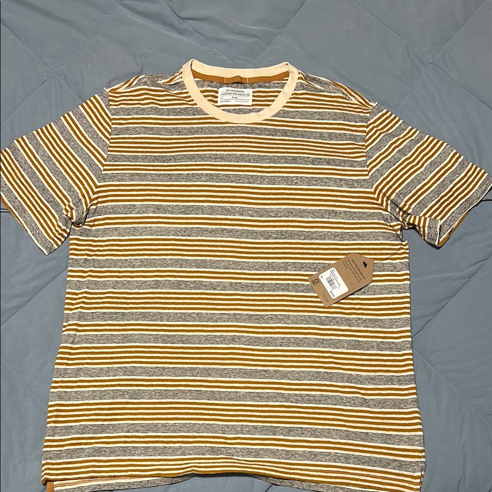 REI Striped Yellow and Gray Men's Shirt